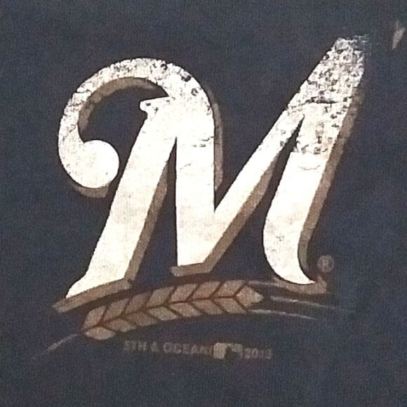 Milwaukee Brewers T-Shirt 2013 EST 1970 Color Blocked MLB Genuine Merchandise - Picture 3 of 10